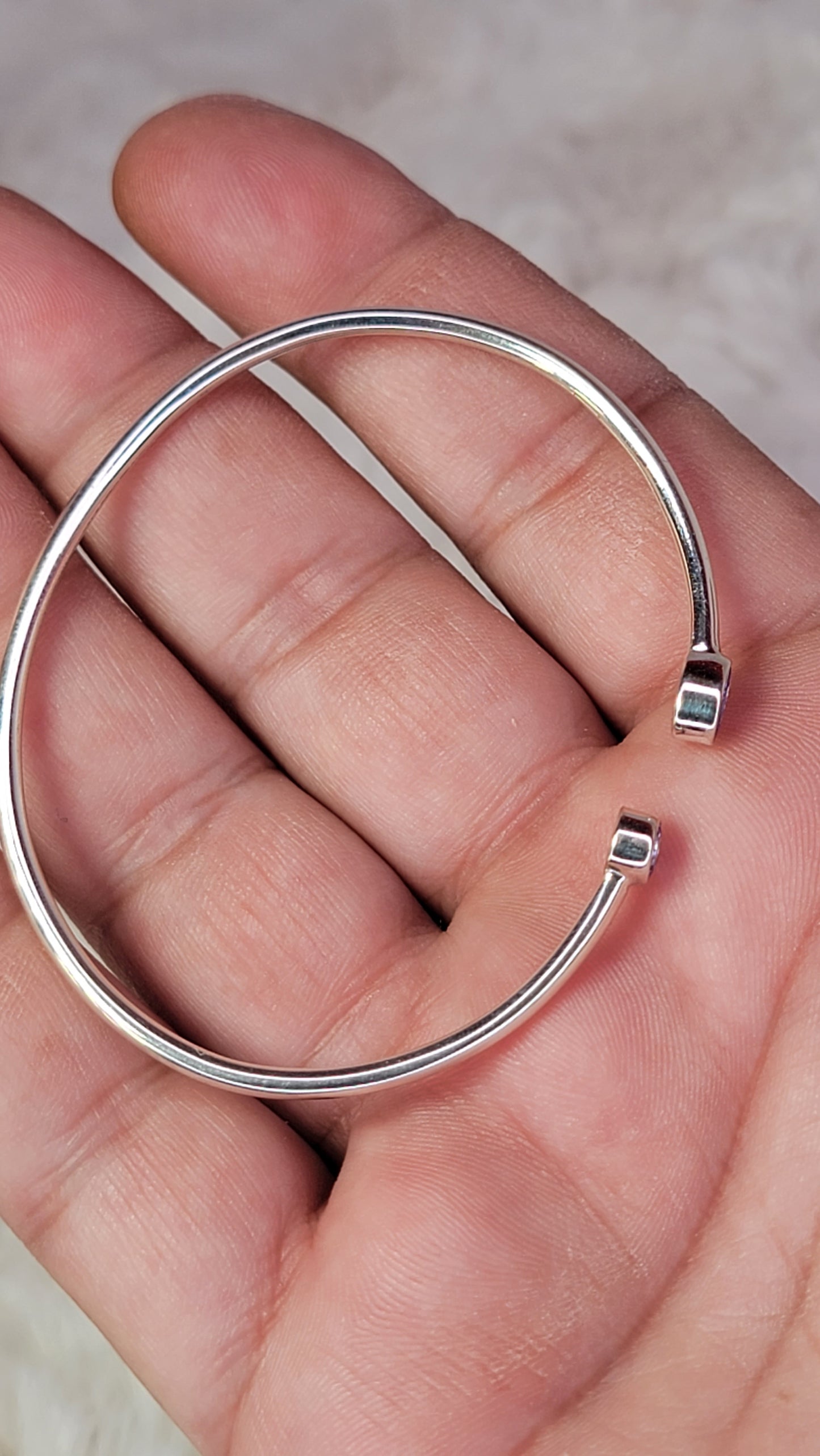 Tanzanite Sterling Silver Cuff Bracelet