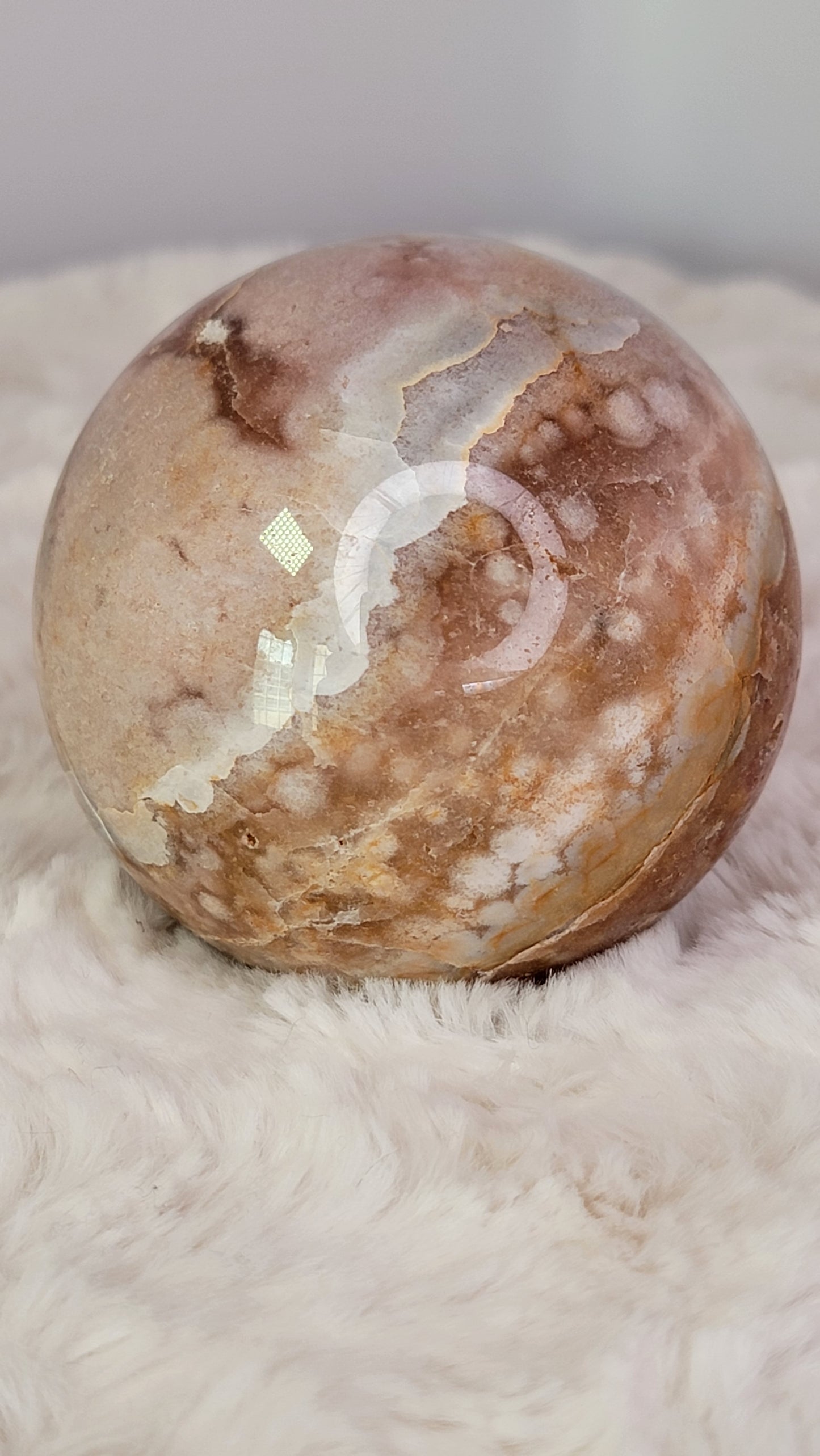 Crystal Jail Funds- Flower Agate Pink Amethyst Sphere