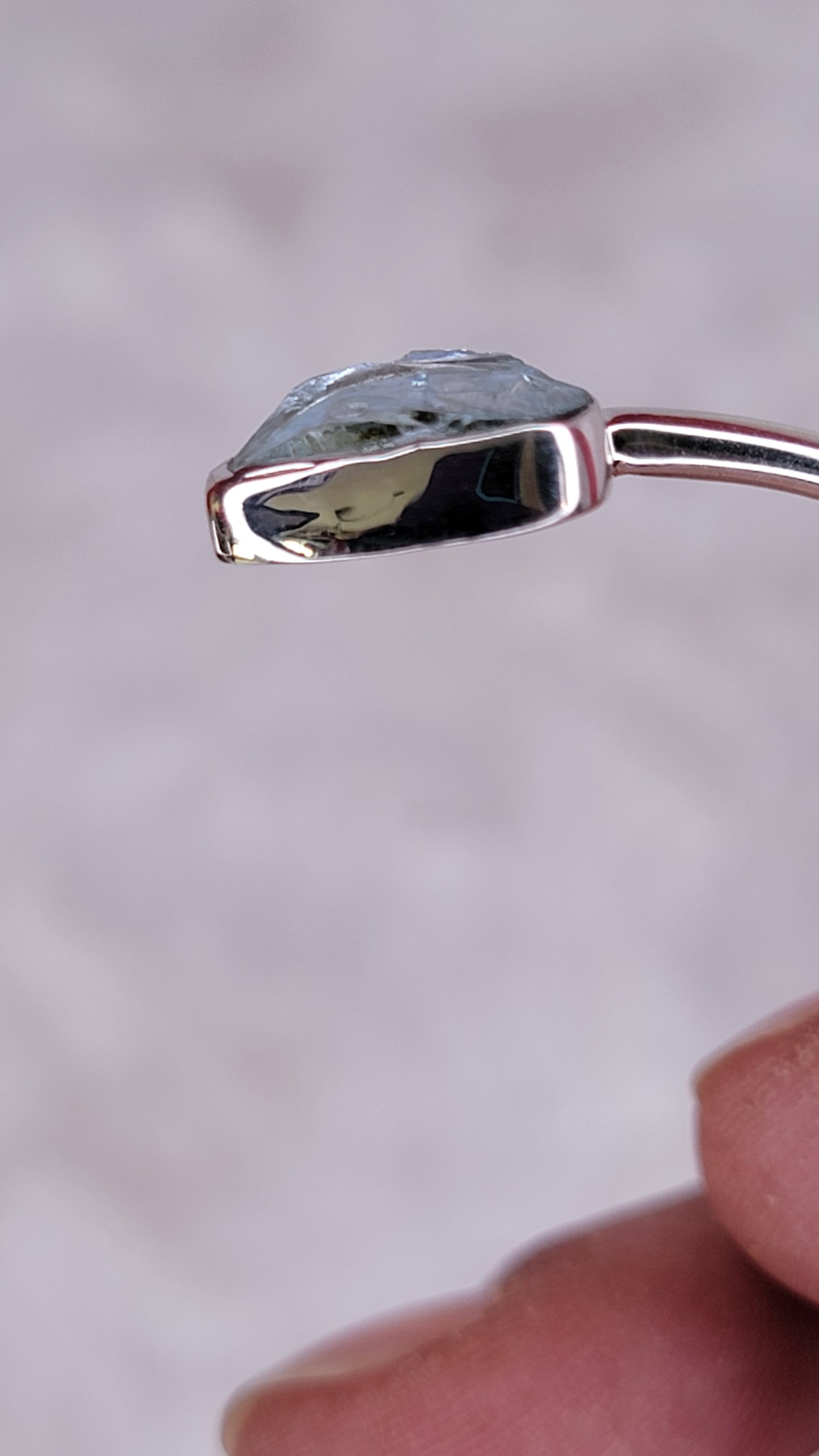 Rough Aquamarine Sterling Silver Cuff Bracelet