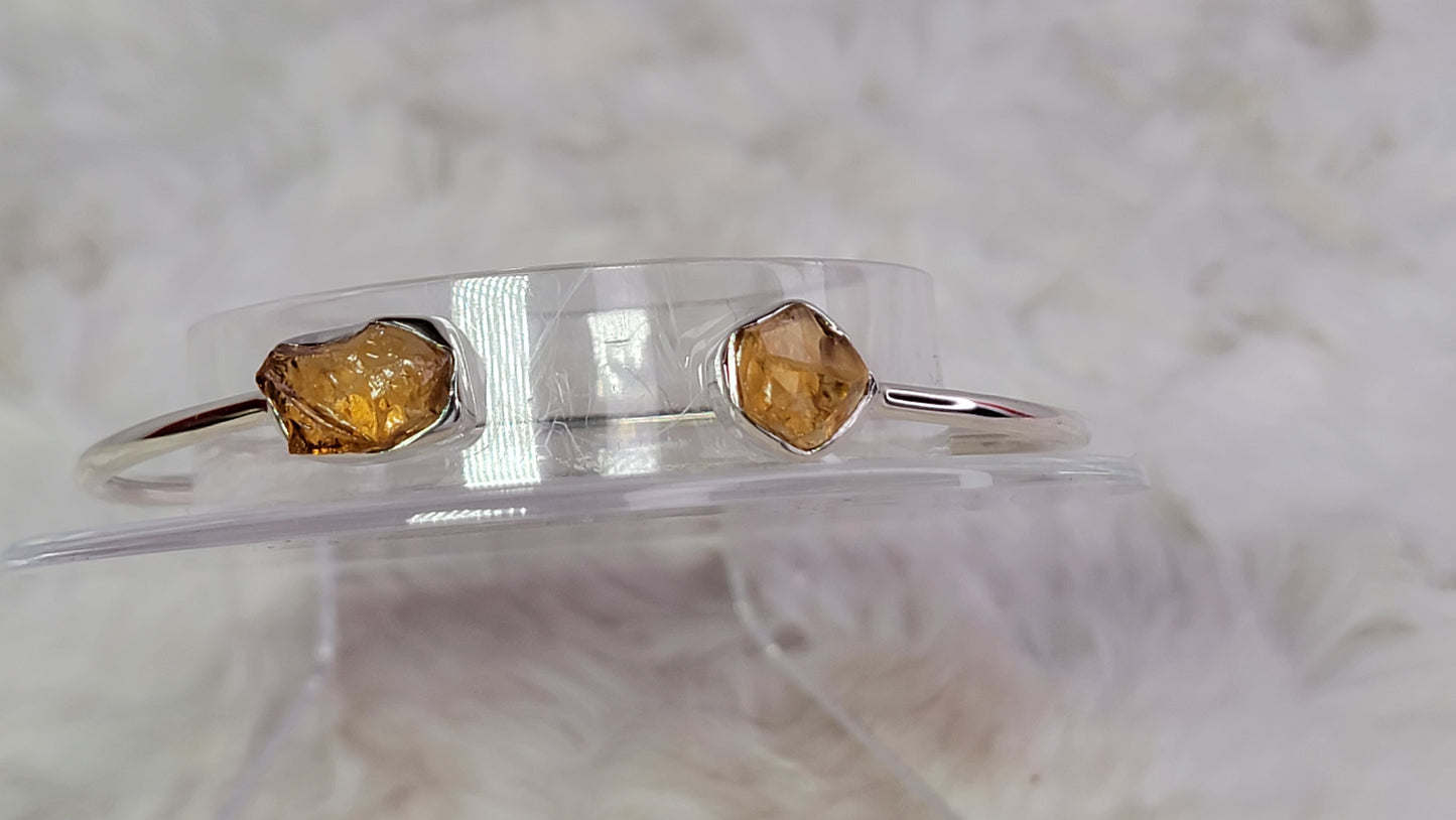 Rough Citrine Sterling Silver Cuff Bracelet