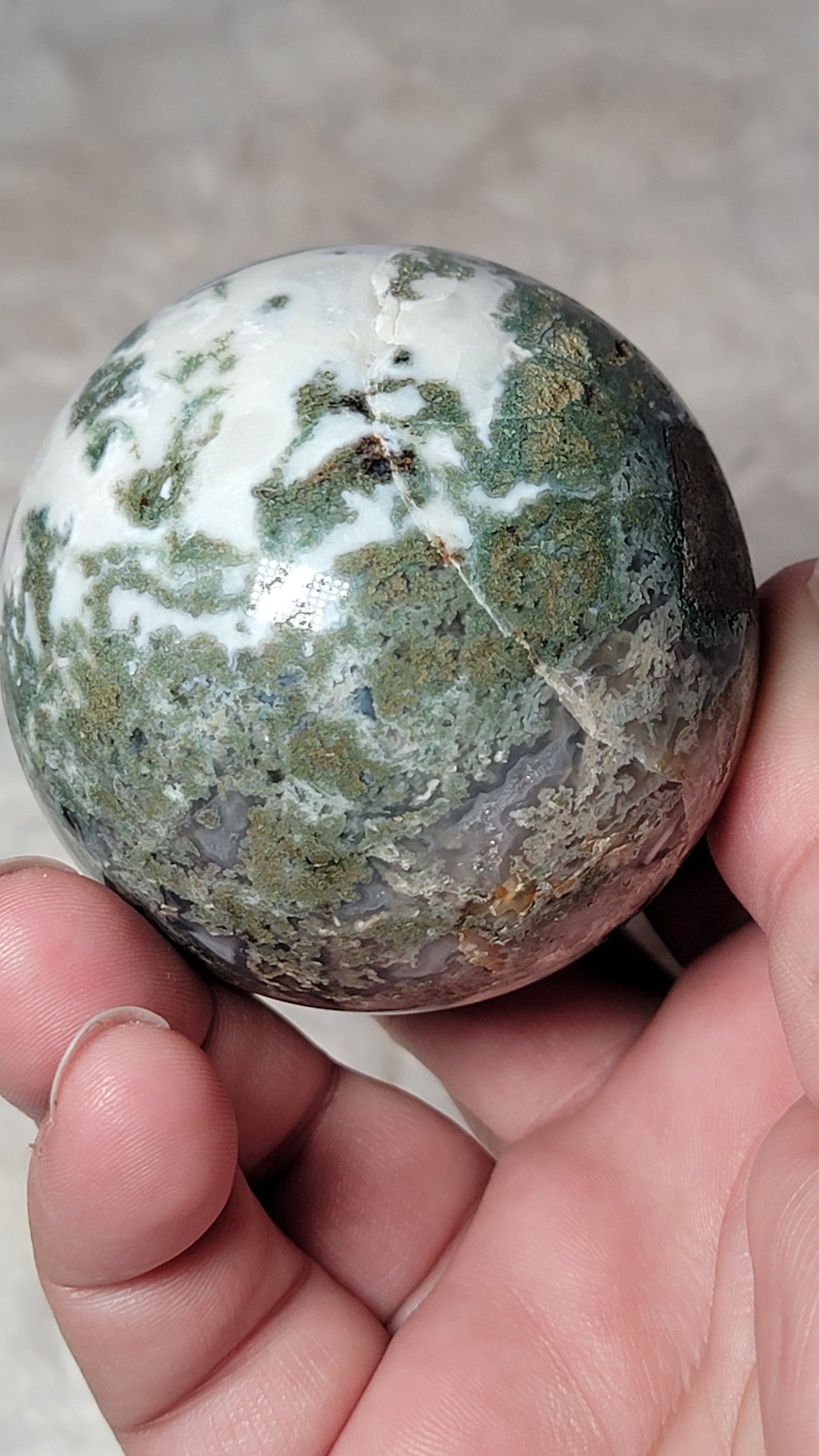 Moss Agate Sphere - Crystal Jail Funds