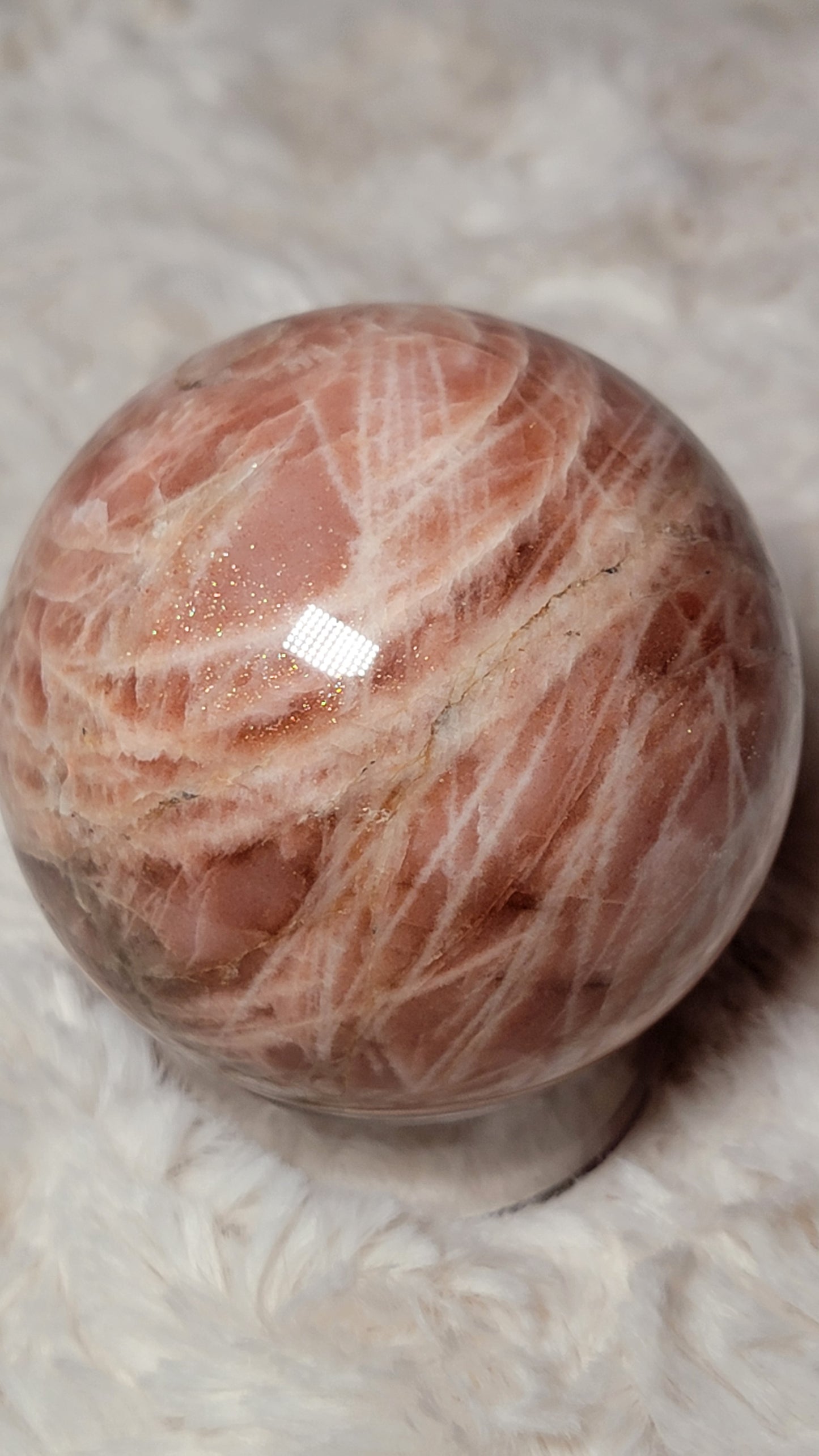 AAA Peach Moonstone Sphere