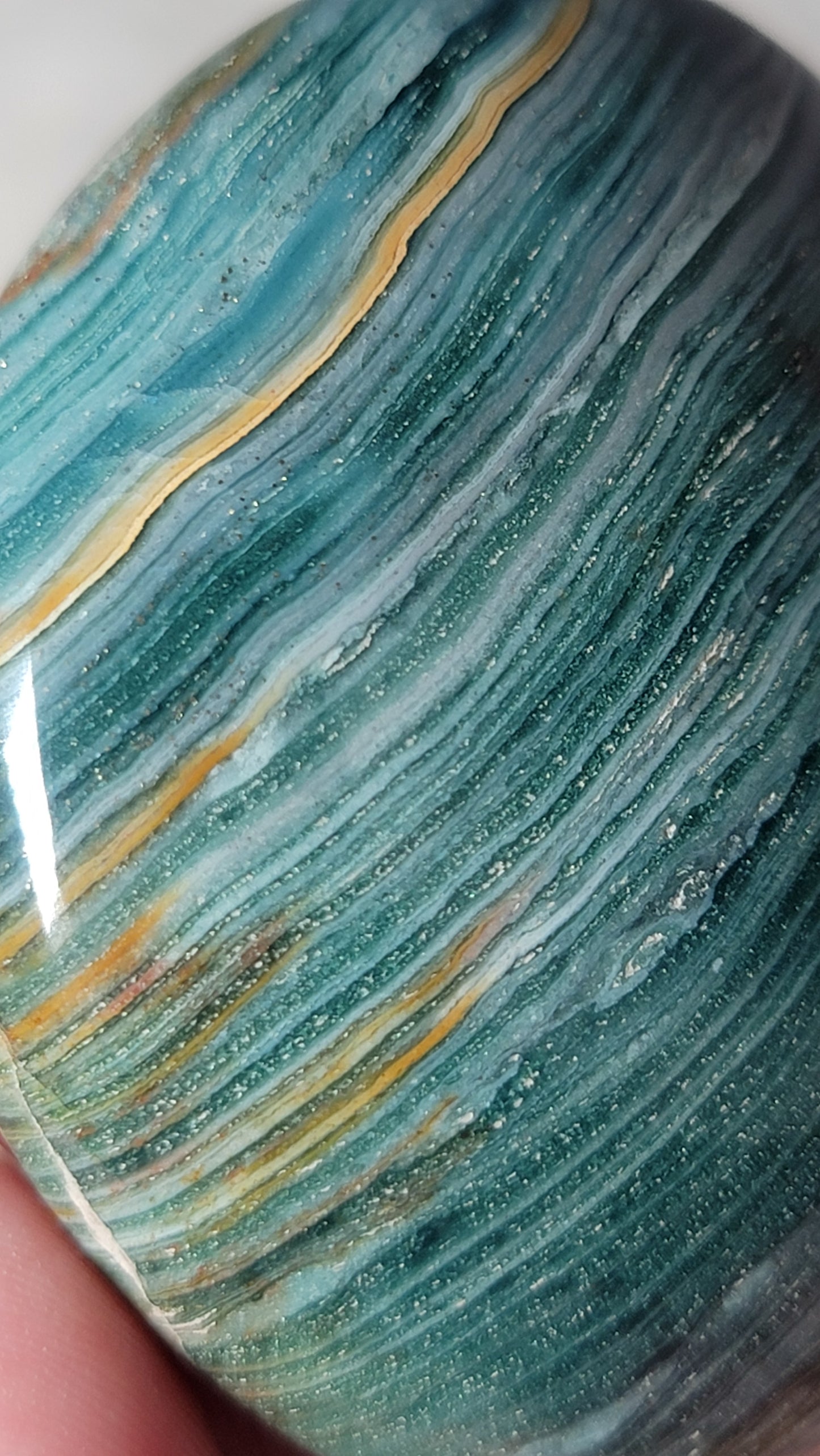 Ocean Wave Jasper Palm with Pyrite