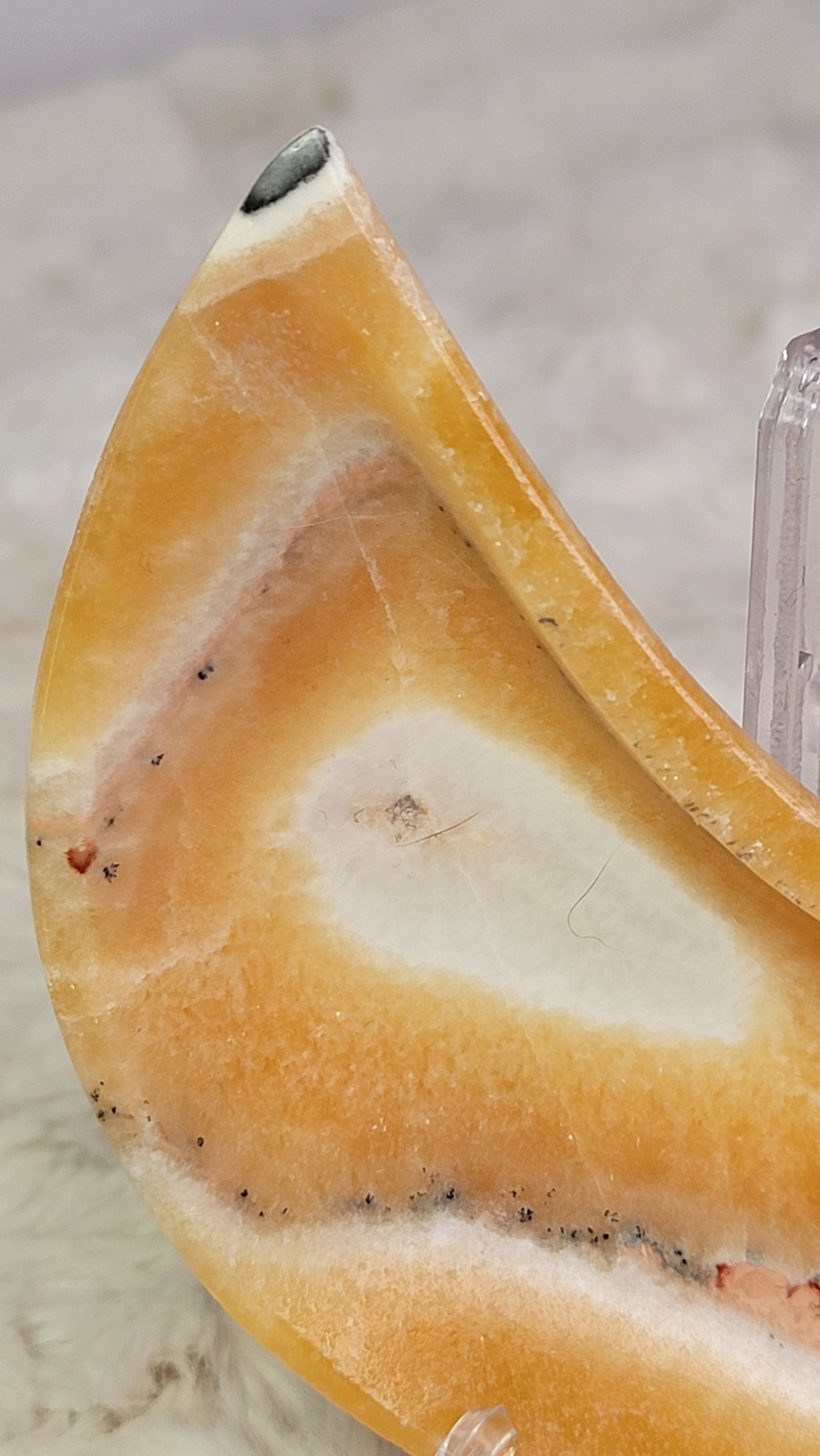 Orange Calcite Cresent Moon Bowl