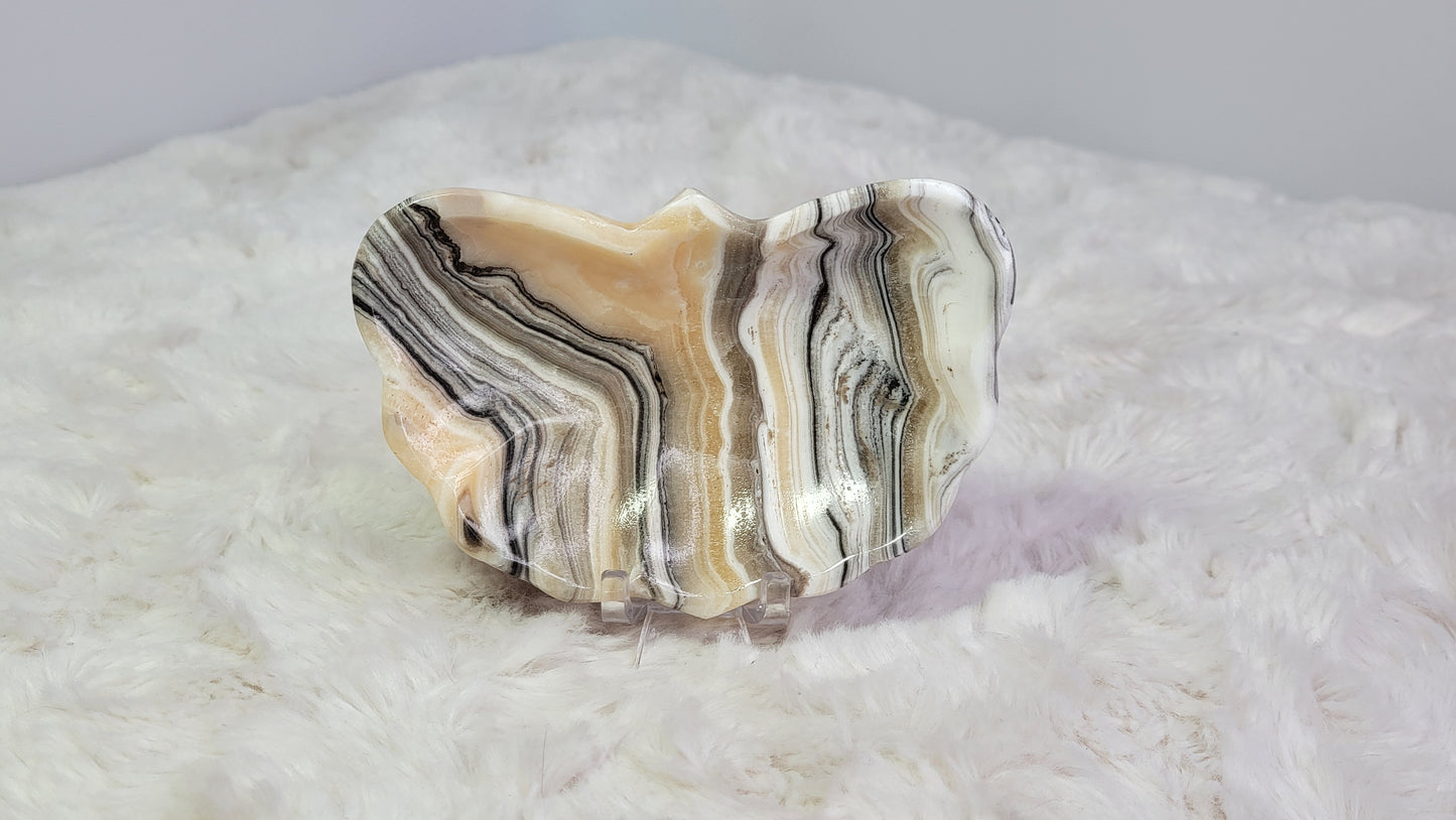 Zebra (Phantom) Calcite Butterfly Trinket Dish