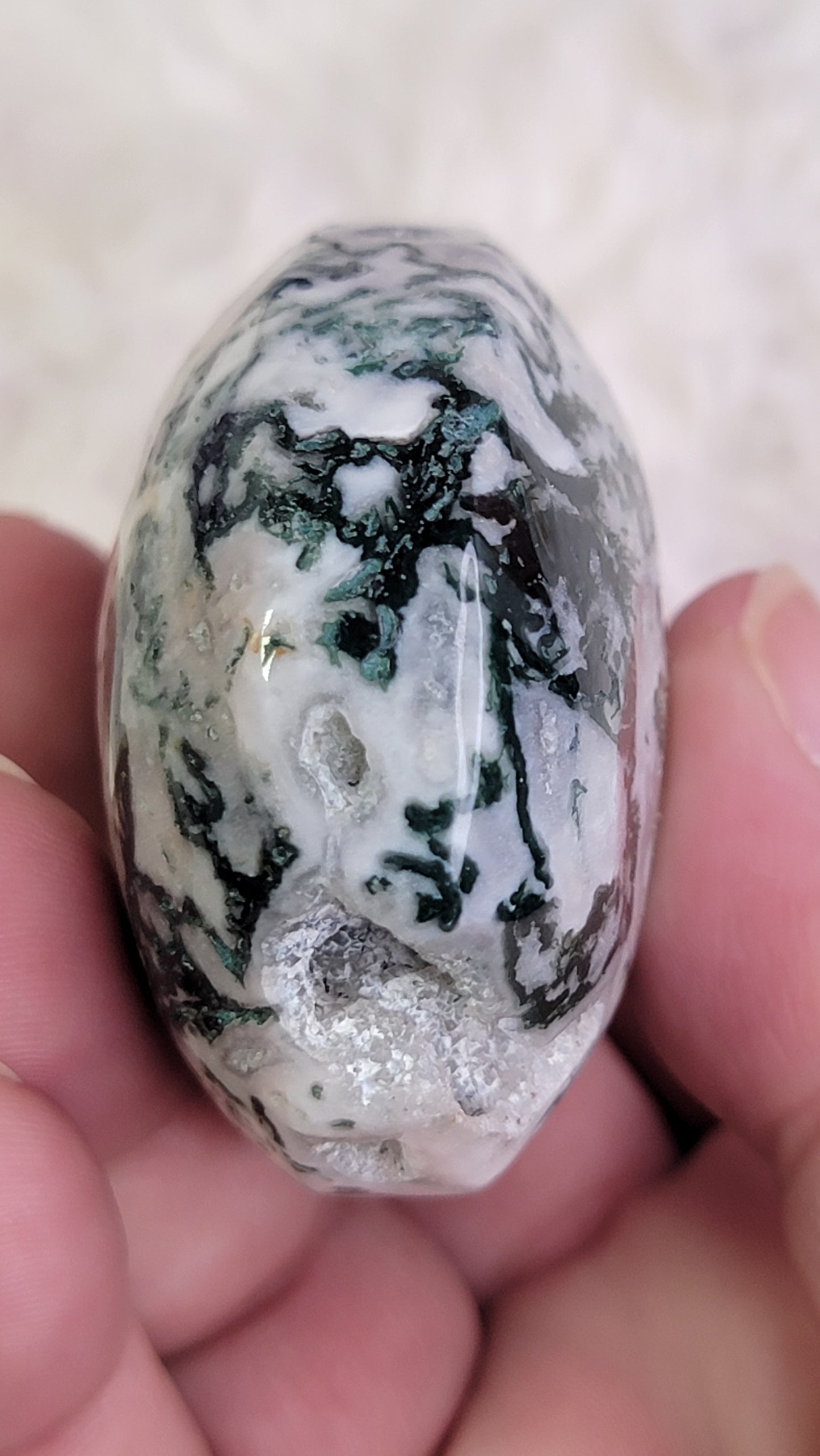 Moss Agate Palm Stone