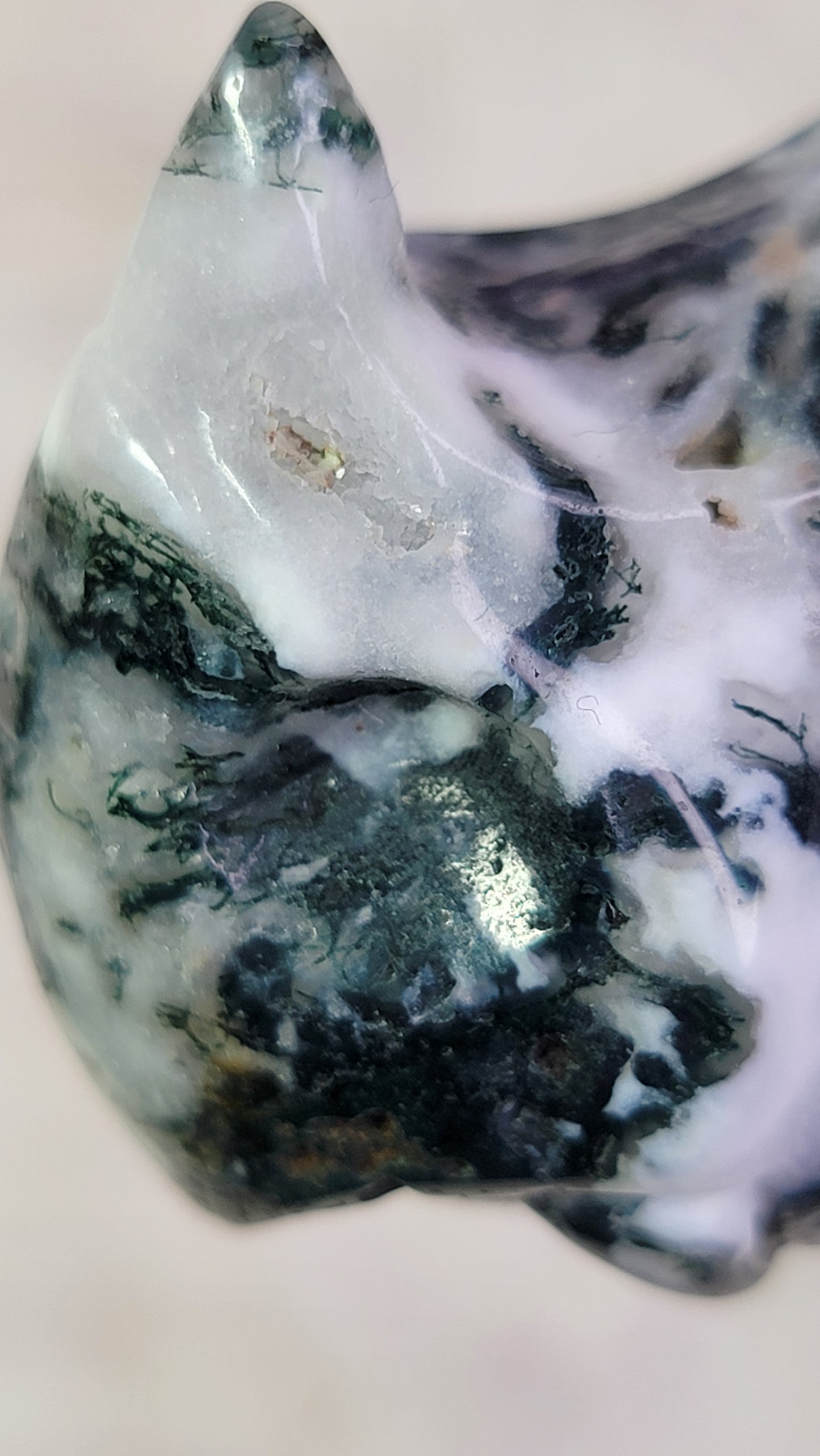 Moss Agate Dragon Head