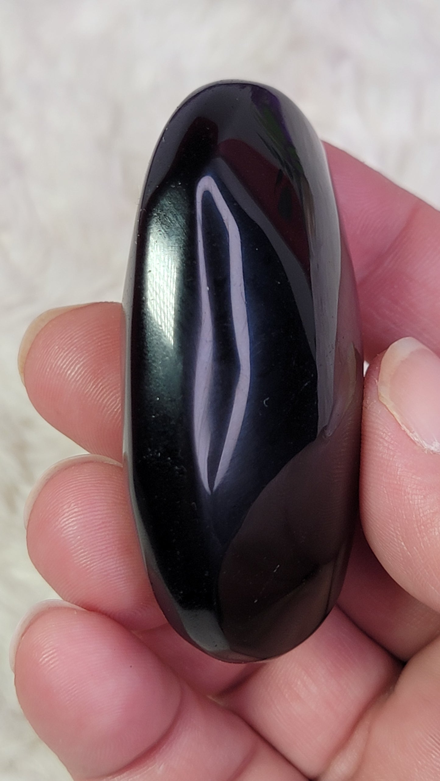 Obsidian Etched Palm Stone