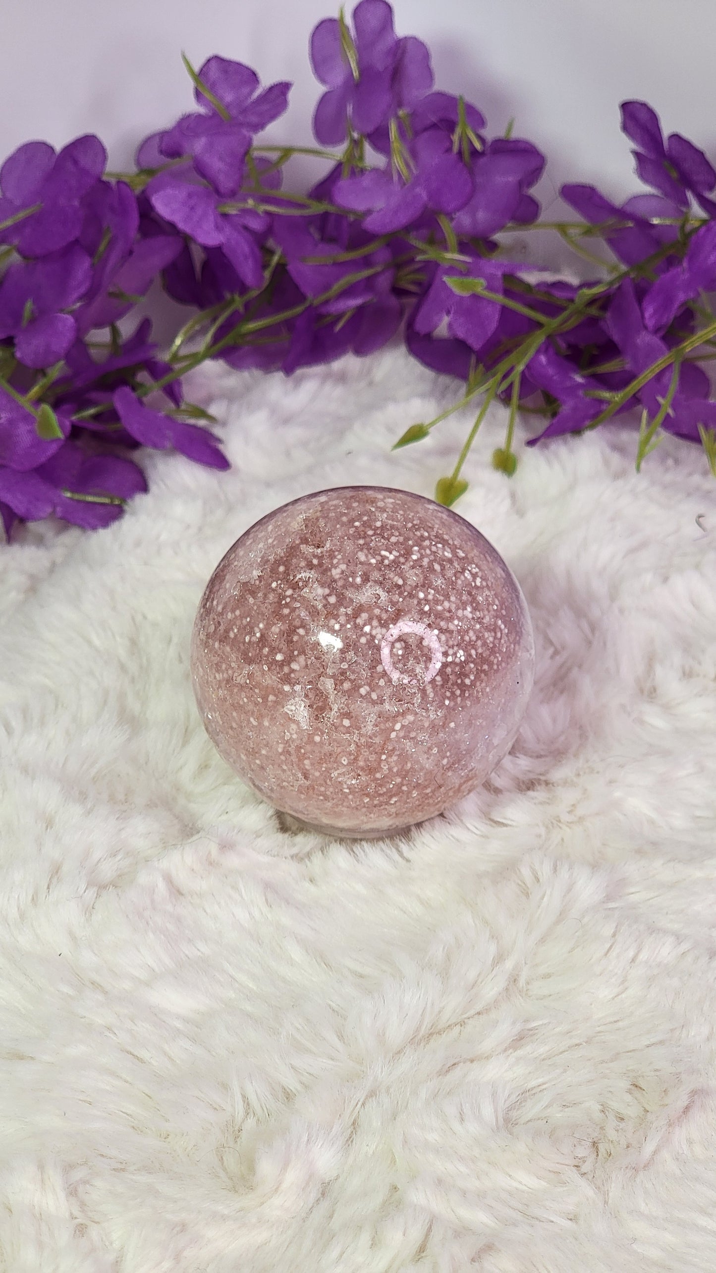 Flower Agate Amethyst Sphere