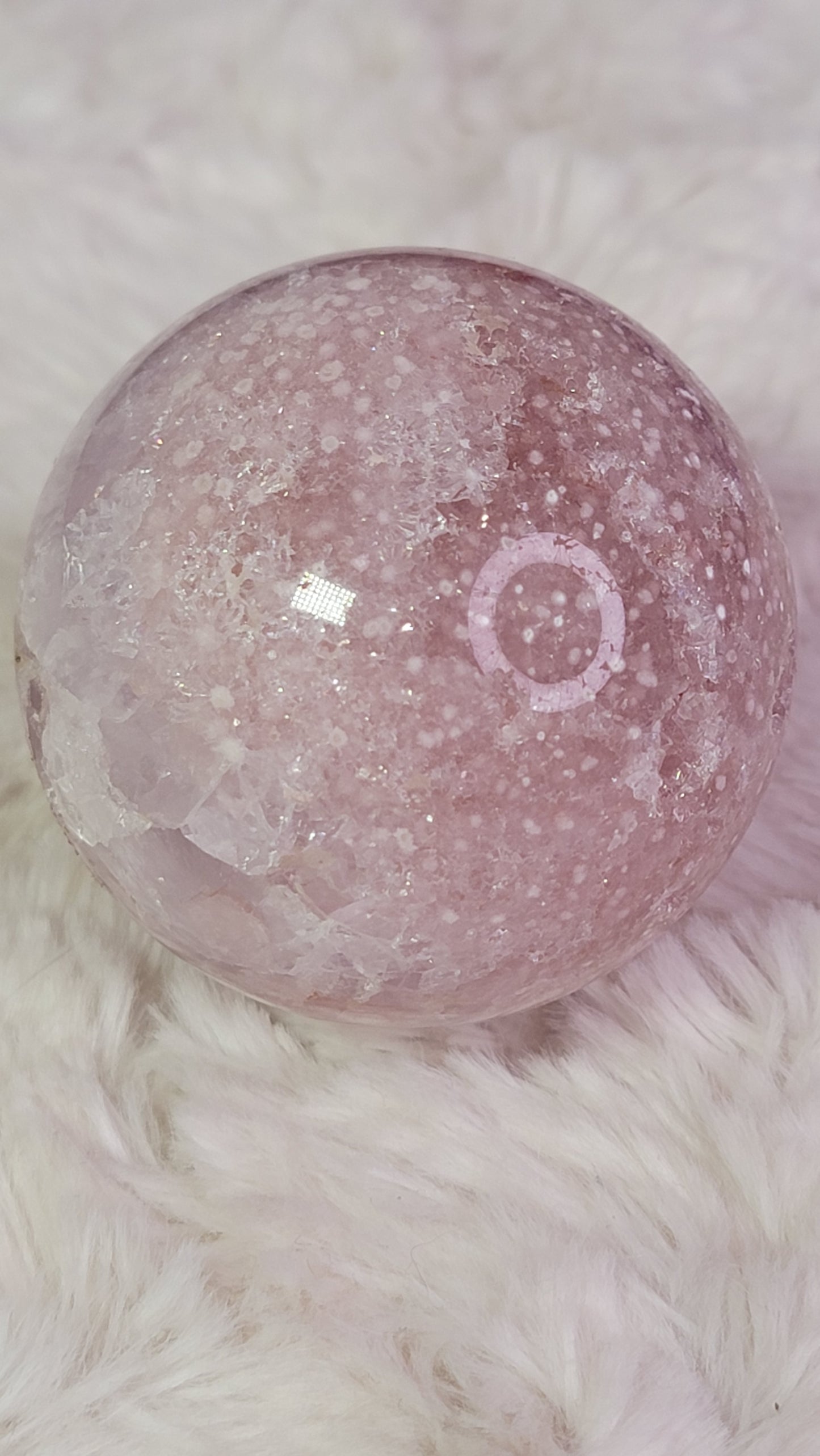 Flower Agate Amethyst Sphere