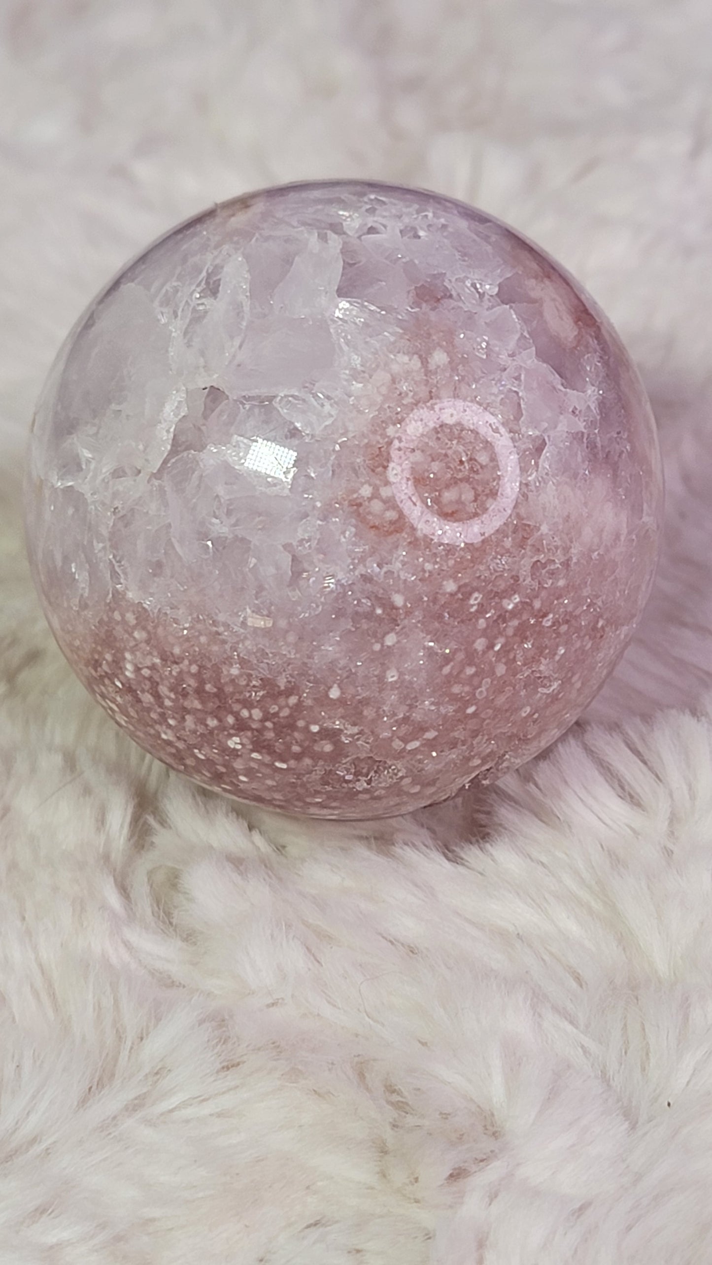 Flower Agate Amethyst Sphere