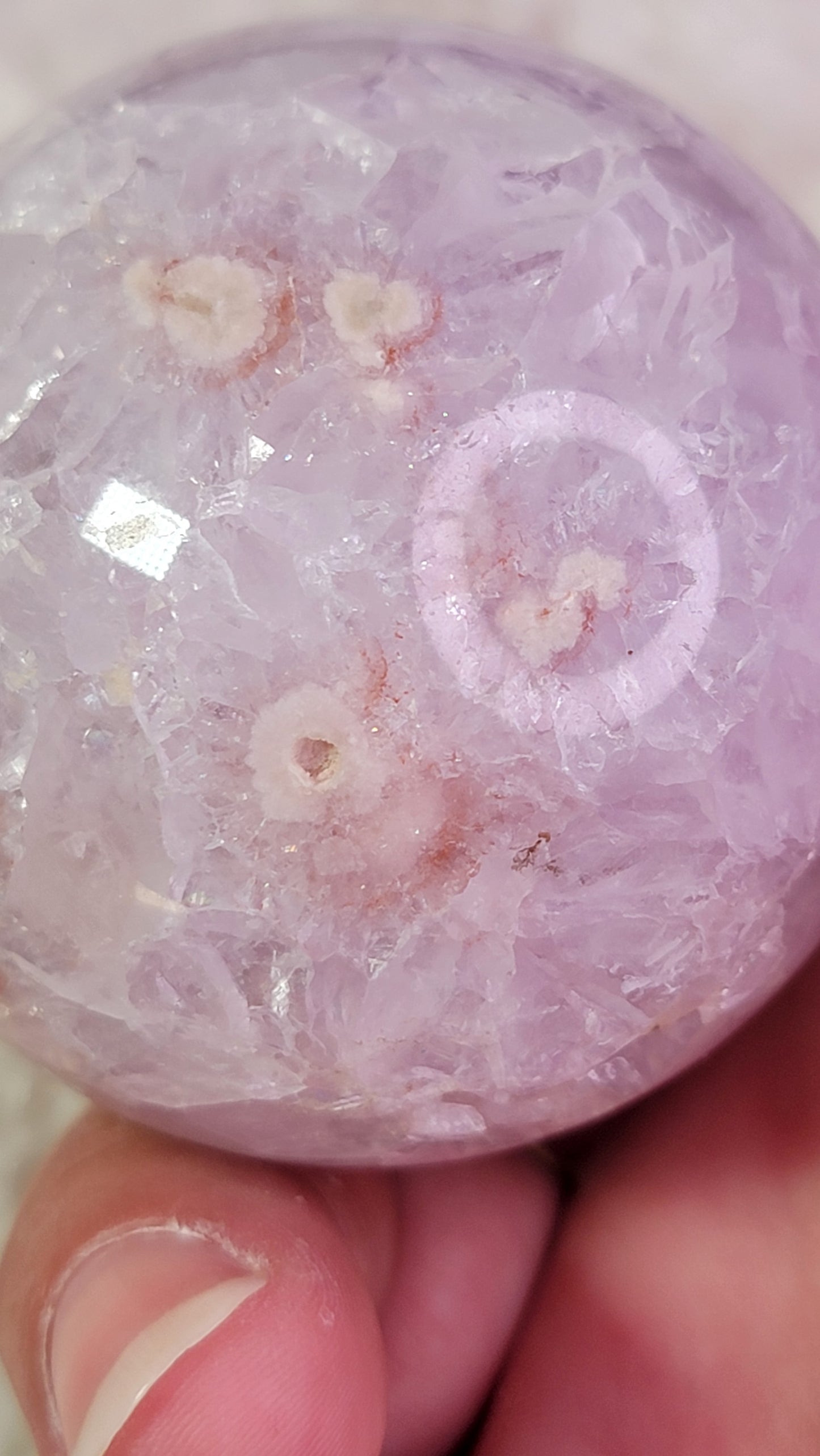 Flower Agate Amethyst Sphere