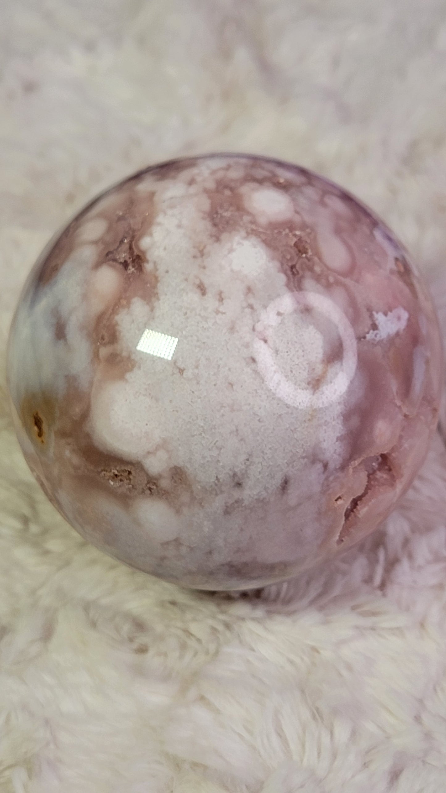 Flower Agate Amethyst Sphere