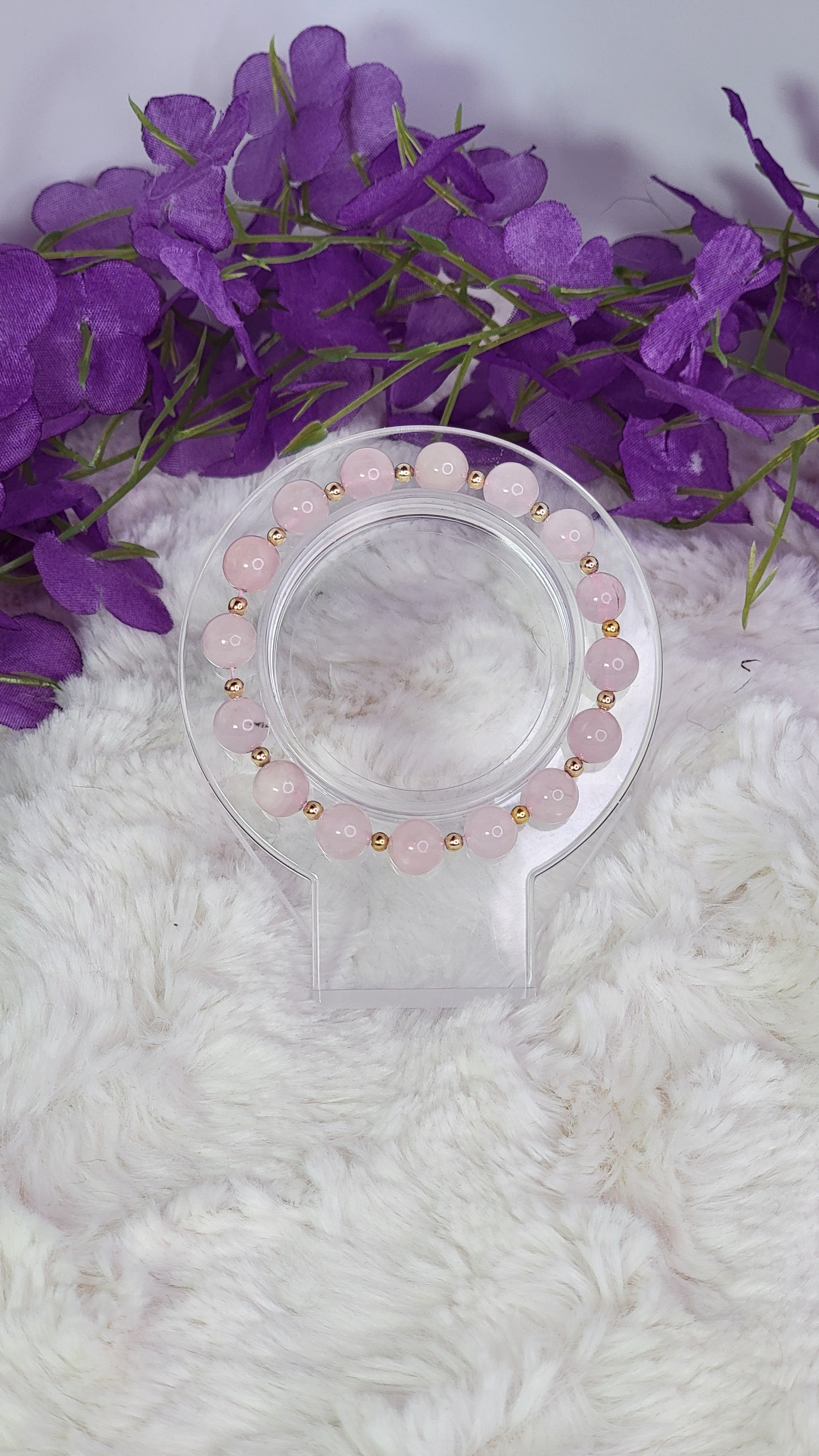 Rose Quartz 8mm Crystal Bead Bracelet
