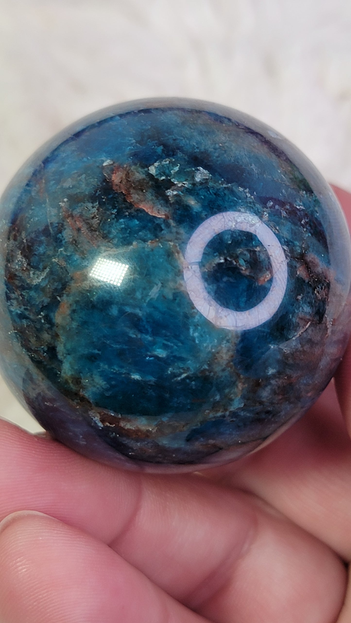 Blue Apatite Sphere