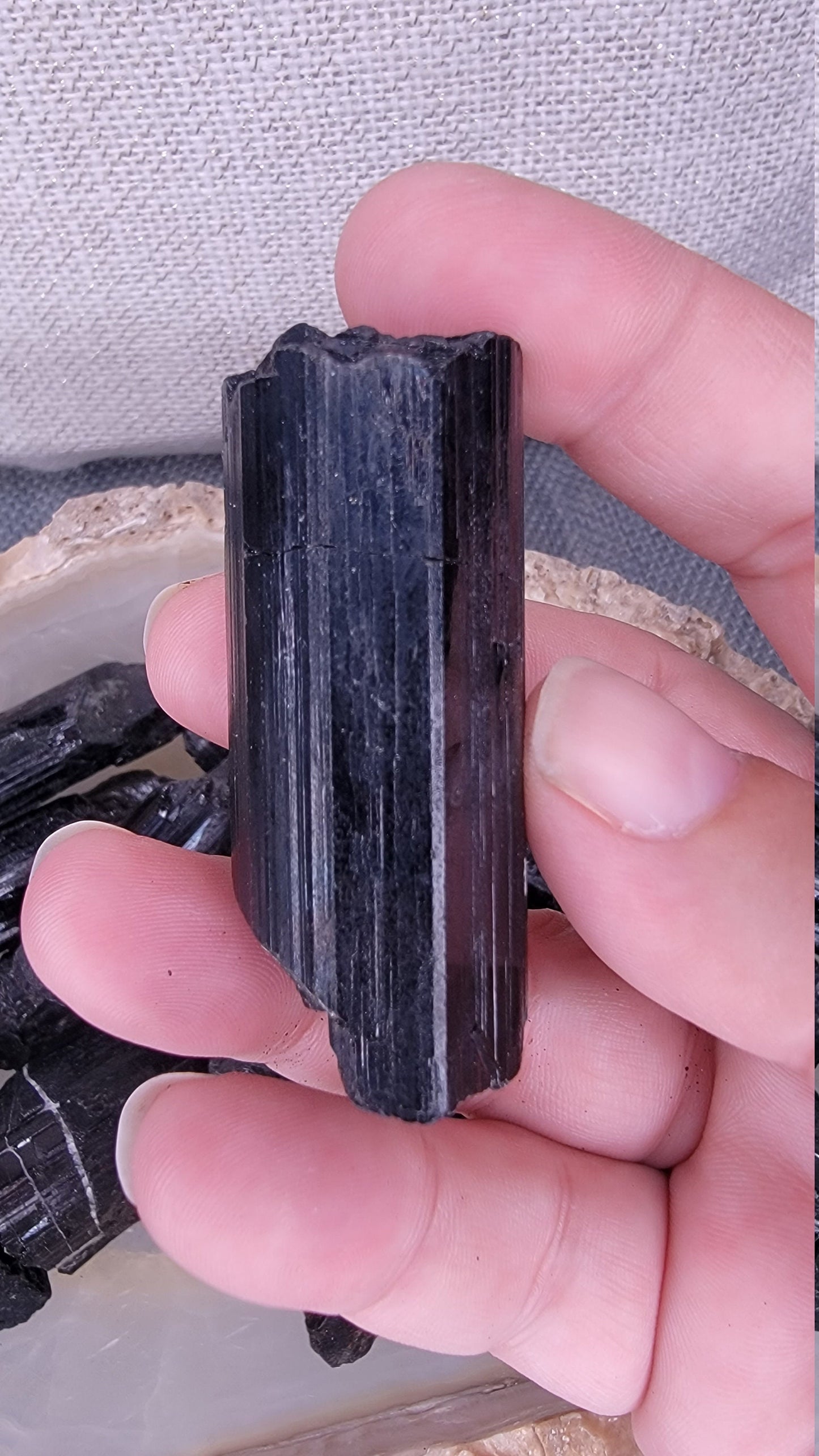Natural Black Tourmaline Chunk from Madagascar.