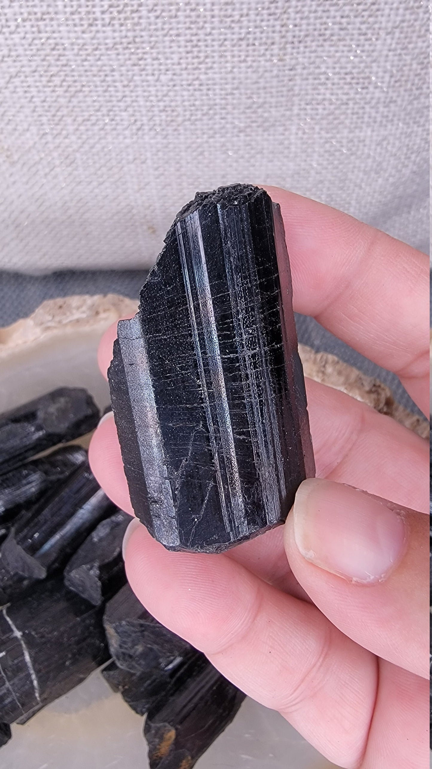 Natural Black Tourmaline Chunk from Madagascar.